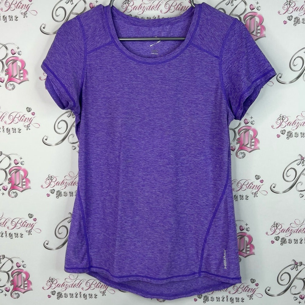 Head tshirt tee stretchy workout shirt Women's Purple Athletic Top